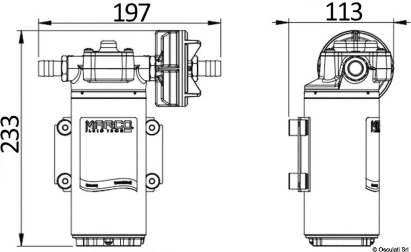 MARCO self-priming pump for AC systems 12V 26 l/min - foto originale Osculati Srl