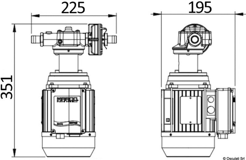 MARCO self-priming pump for AC systems 230V 22 l/min - foto originale Osculati Srl