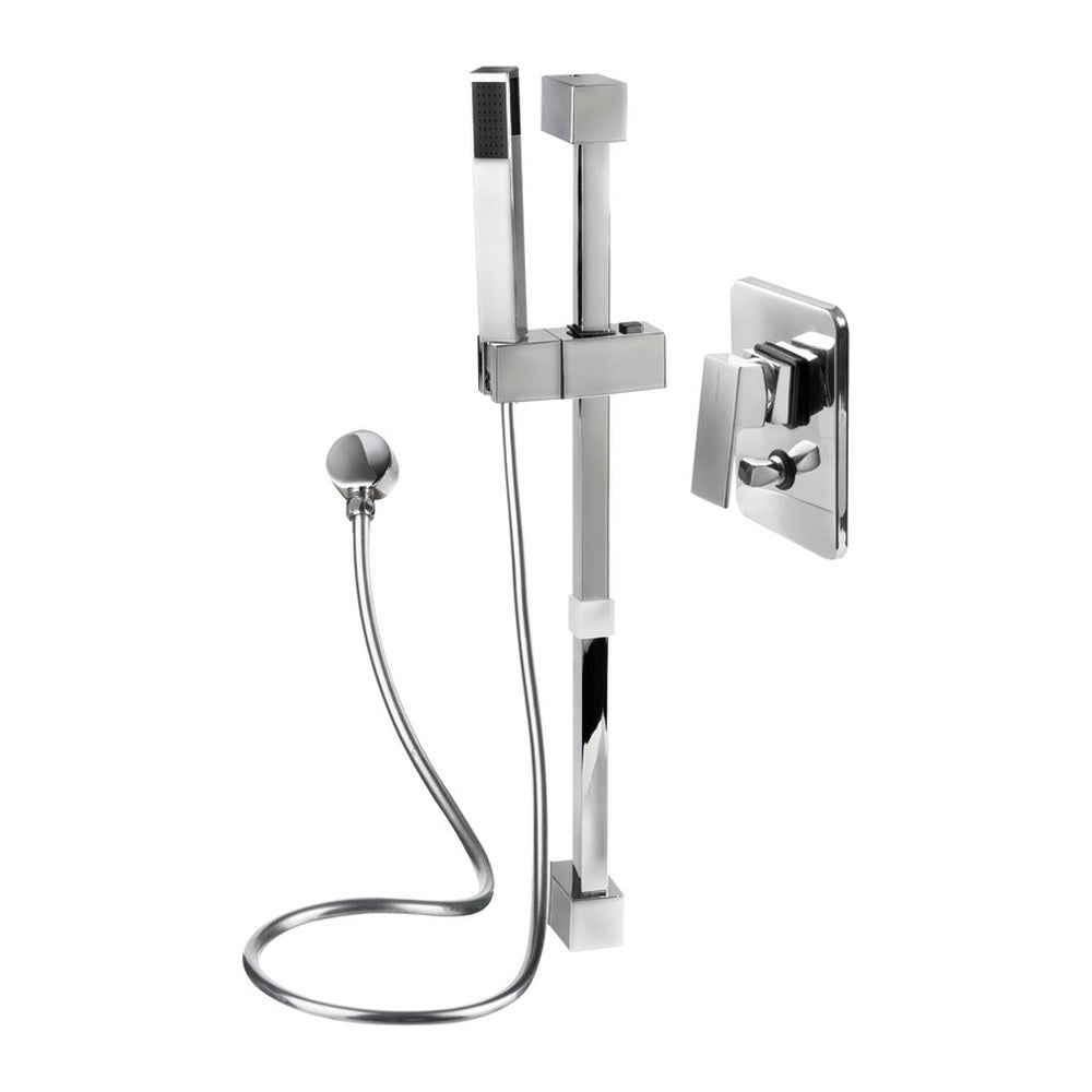 Square shower rail w/water tap V.2 with grey PVC - foto originale Osculati Srl