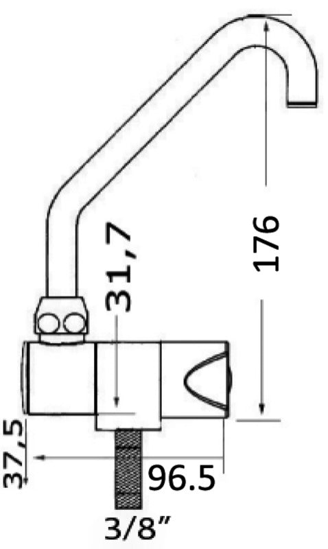 Swivelling faucet Slide series high cold water - foto originale Osculati Srl