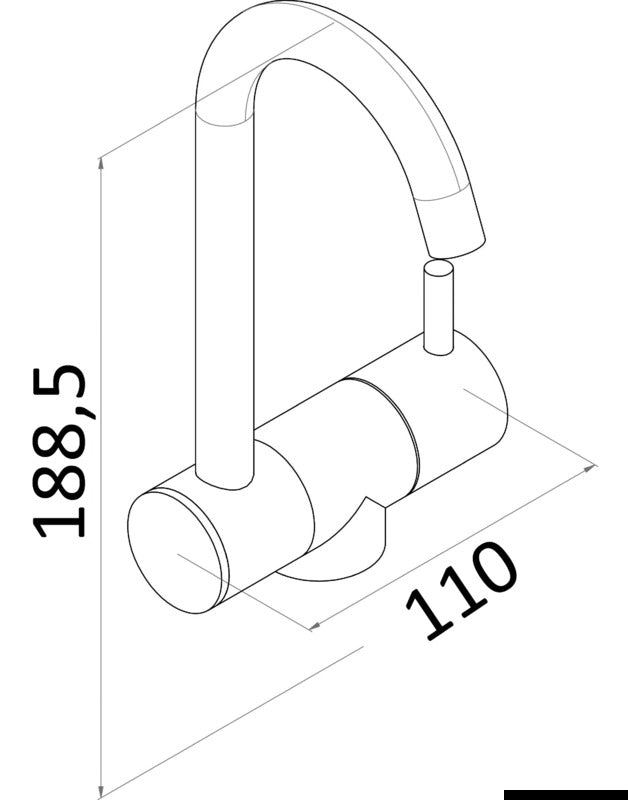 Slim hot/cold water mixer - foto originale Osculati Srl