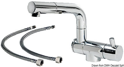 Foldable double-connection hot/cold water mixer - foto originale Osculati Srl