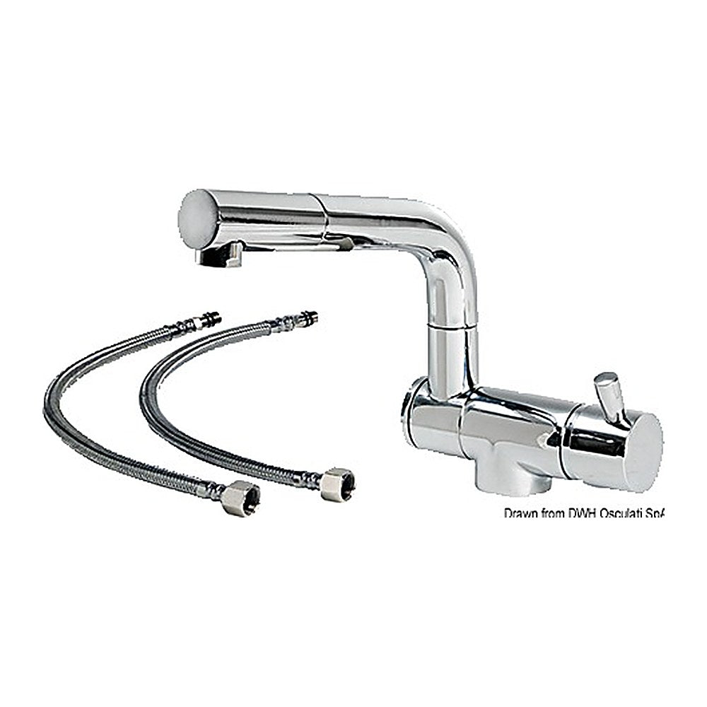 Foldable double-connection hot/cold water mixer - foto originale Osculati Srl