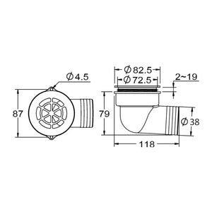 90° cockpit drain with w/check valve ø 1.5" - foto originale Osculati Srl