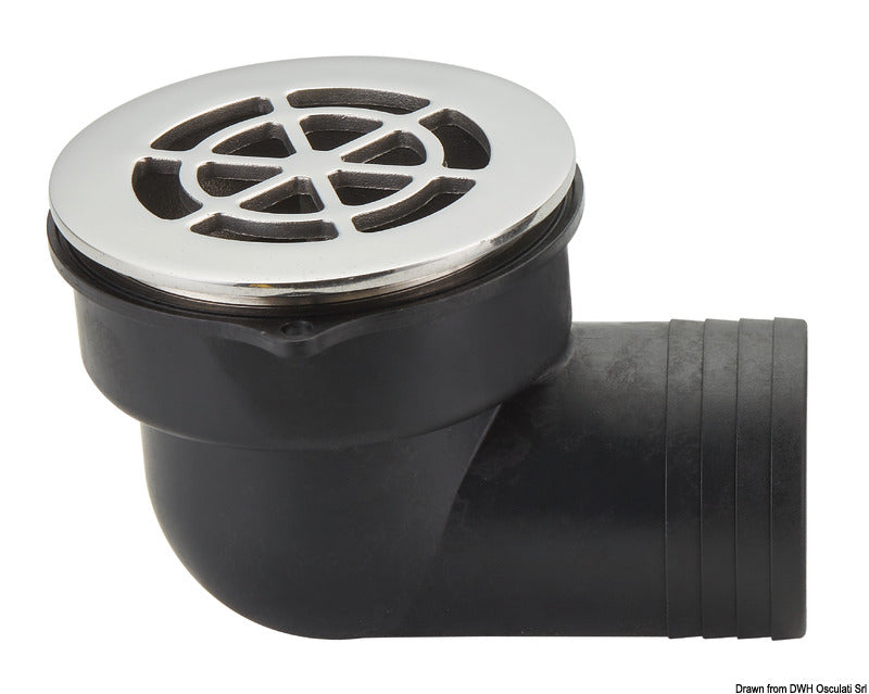 90° cockpit drain with w/check valve ø 2" - foto originale Osculati Srl