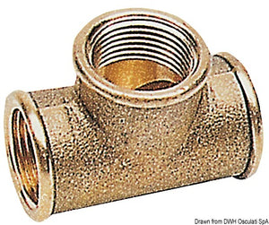 Brass T joint 3" - foto originale Osculati Srl