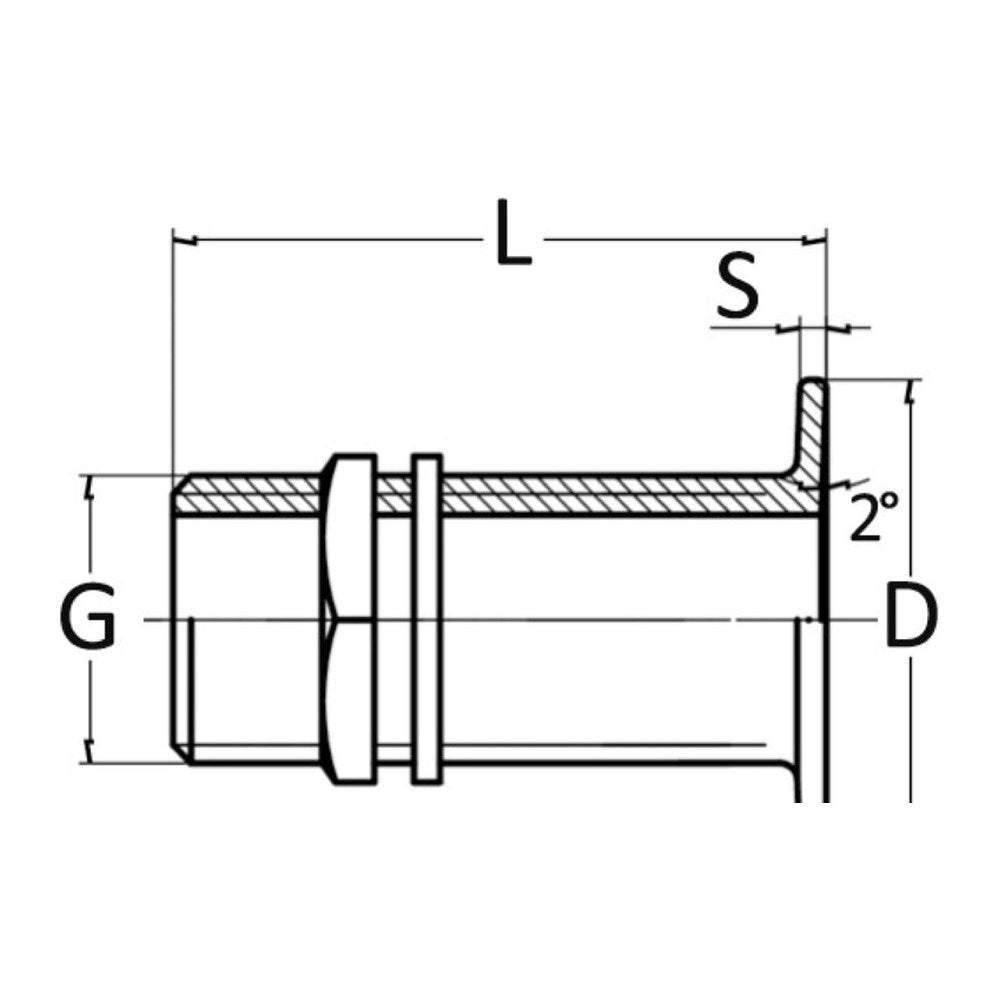 Flush threaded seacock chromed brass 1" - foto originale Osculati Srl