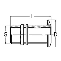 Buitenboordkraan lage rand verchroomd messing 3/4"