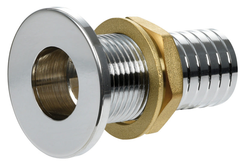 Thru hull flush mount chromed brass 1" x 30 mm - foto originale Osculati Srl