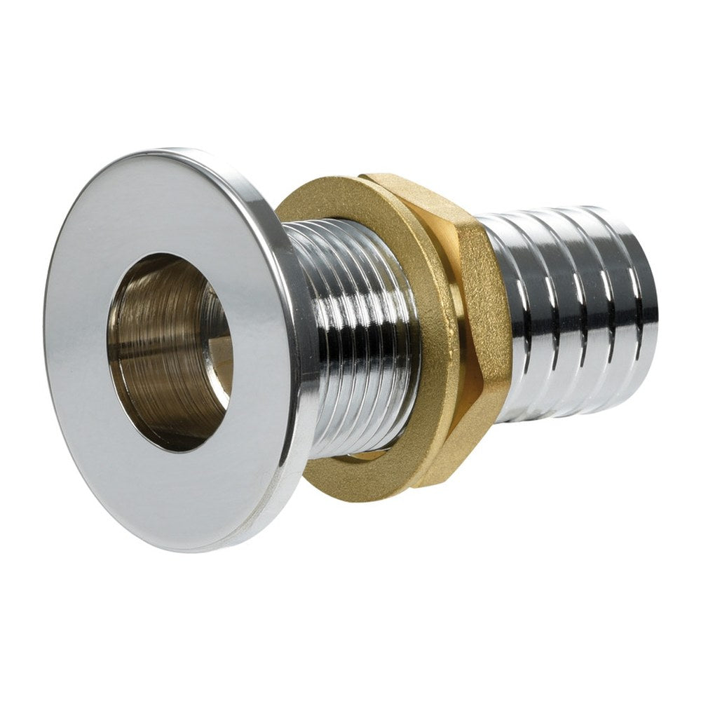 Thru hull flush mount chromed brass 2" x 56 mm - foto originale Osculati Srl