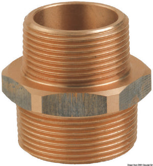 GUIDI bronze M-M double nipple 2"1/2 x 2" - foto originale Osculati Srl