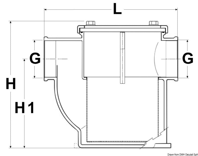 Special water cooling filter nickelplat. RINA 3/8" - foto originale Osculati Srl