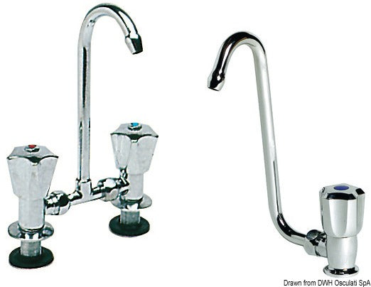 Swivelling spout tab chromed brass cold/hot - foto originale Osculati Srl
