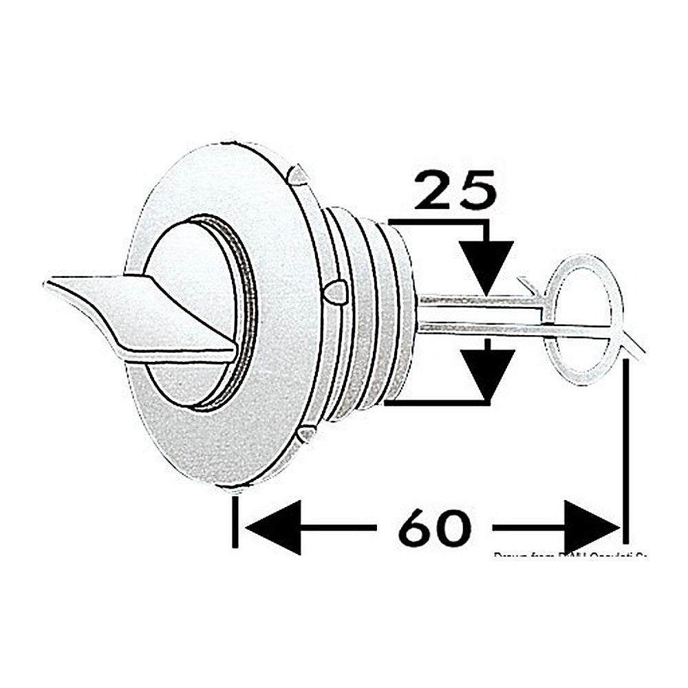 Nylon water drain plug 25 mm (pack of 10) - foto originale Osculati Srl