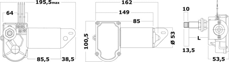 Motor for wiperarms and blades 12 V 20 W 25 mm - foto originale Osculati Srl
