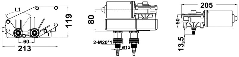 Motor for arms and blades 12 V 70 W - foto originale Osculati Srl