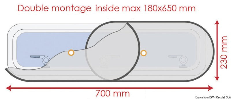 Waterline Design Blind w/ flyscreen 230x490mm single 230x700double - foto originale Osculati Srl