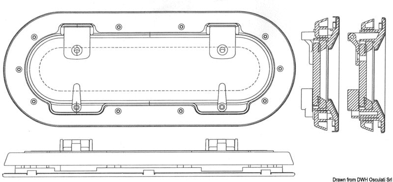 BOMAR Flagship oval hatch 141 x 357 mm - foto originale Osculati Srl