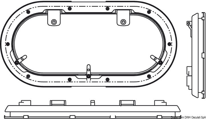 BOMAR Flagship oval hatch 216 x 444 mm - foto originale Osculati Srl