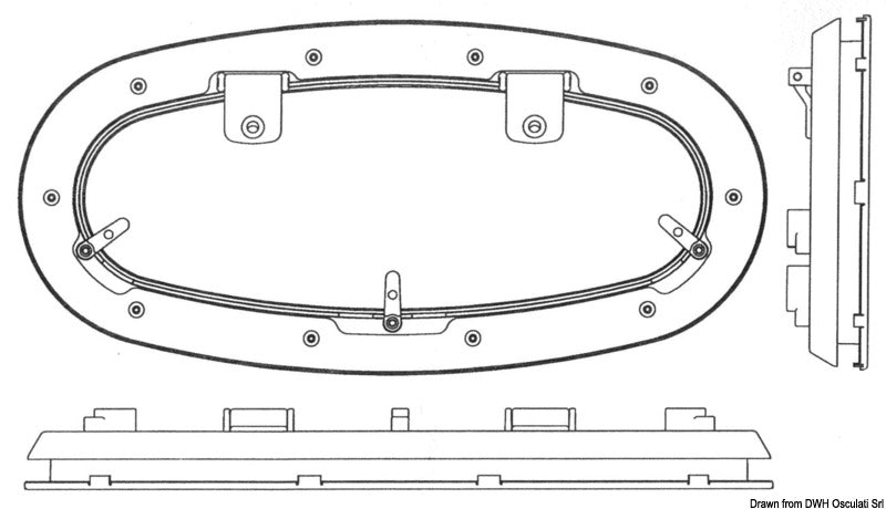 BOMAR Flagship elliptical hatch 418 x 200 mm - foto originale Osculati Srl