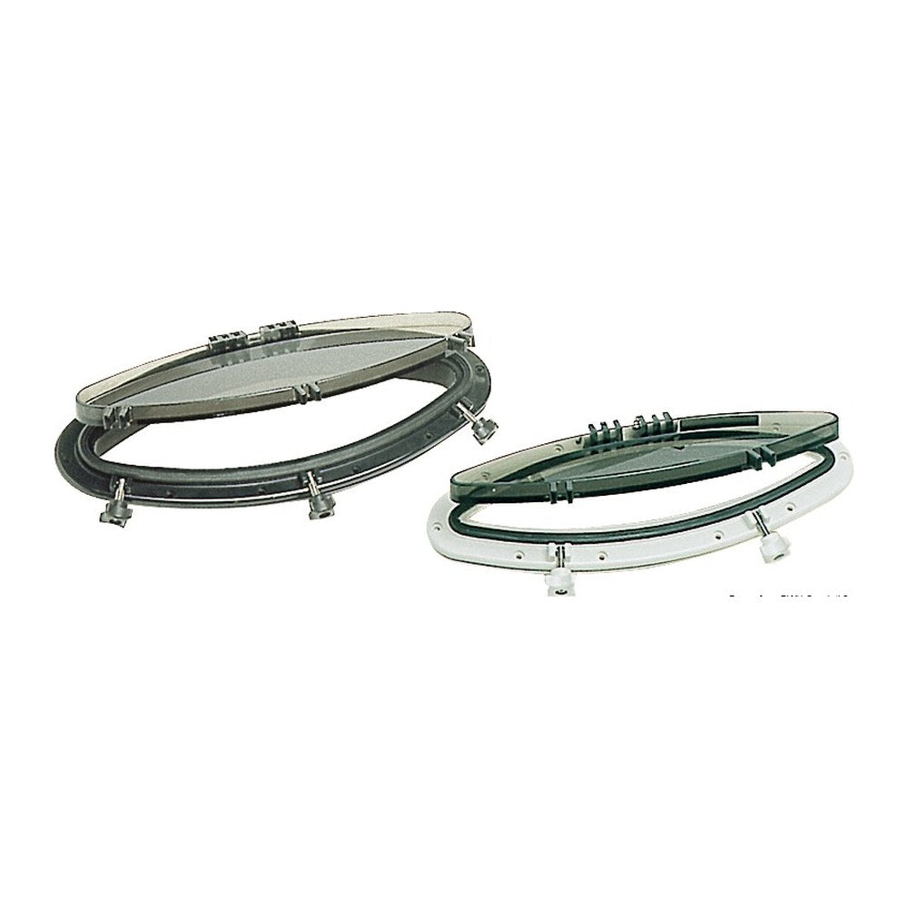 BOMAR elliptic black portlight 203 x 470 mm - foto originale Osculati Srl