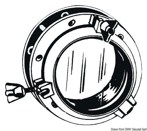 Circular opening white nylon portlight 270 mm - foto originale Osculati Srl