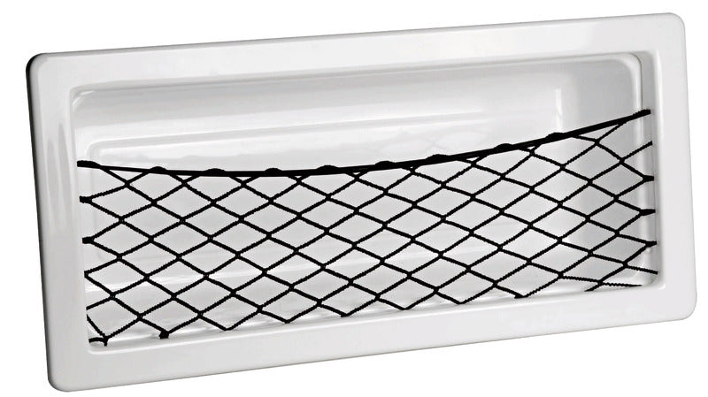 Side pocket white ABS w/net 540 x 244 x 120 mm - foto originale Osculati Srl