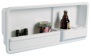 Side pocket w/2 glass holders ABS white right - foto originale Osculati Srl