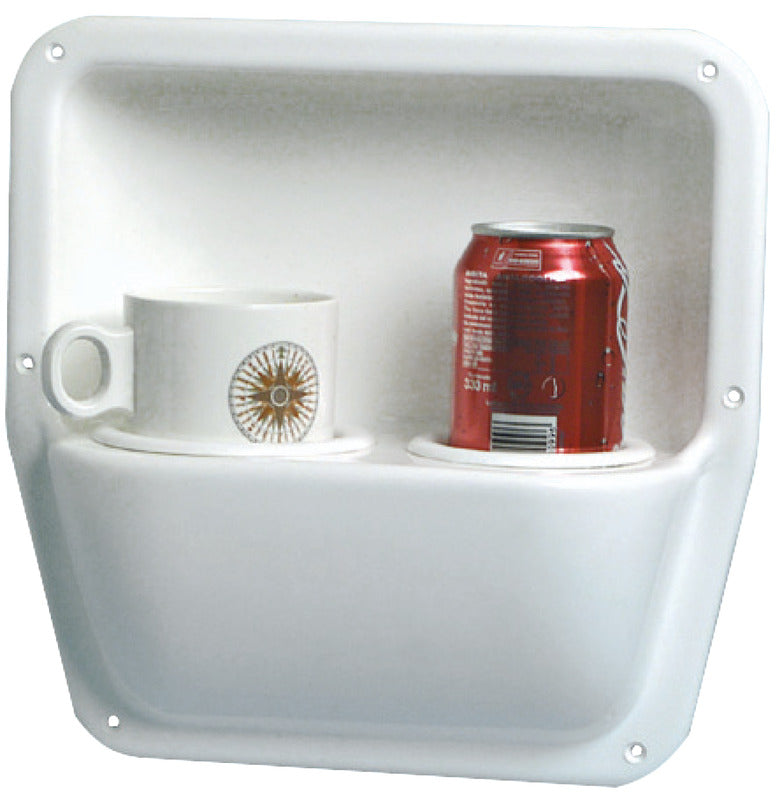 Glass side holder white polished ABS 290 x 290 mm - foto originale Osculati Srl