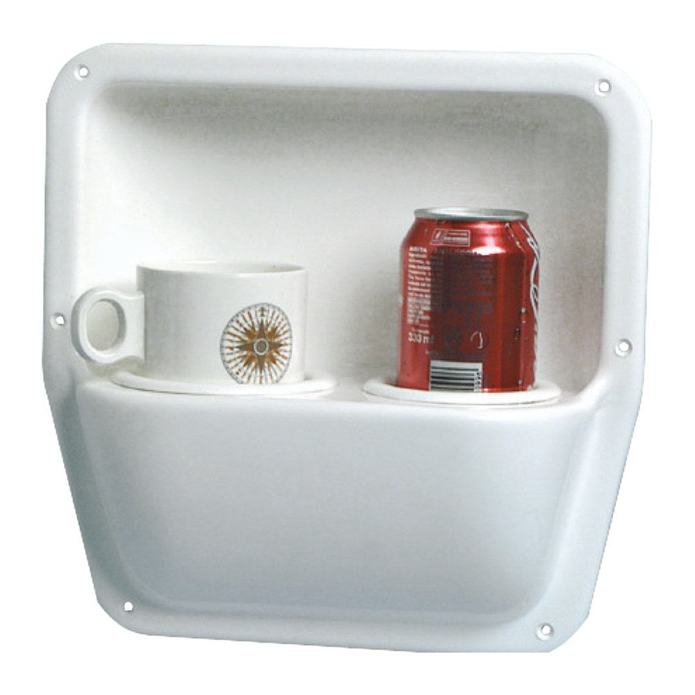 Glass side holder white polished ABS 290 x 290 mm - foto originale Osculati Srl