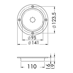 Inspection hatch AISI 316 passage 95 mm - foto originale Osculati Srl