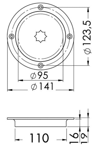 Inspection hatch AISI 316 passage 95 mm - foto originale Osculati Srl
