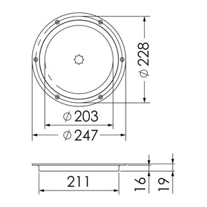 Inspection hatch AISI 316 passage 203 mm - foto originale Osculati Srl