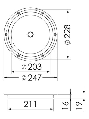 Inspection hatch AISI 316 passage 203 mm - foto originale Osculati Srl