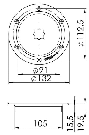 Inspection hatch AISI 316 passage 91 mm - foto originale Osculati Srl