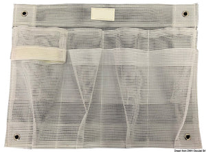 Storage pocket white sail fabric 390 x 300 mm with compartments - foto originale Osculati Srl