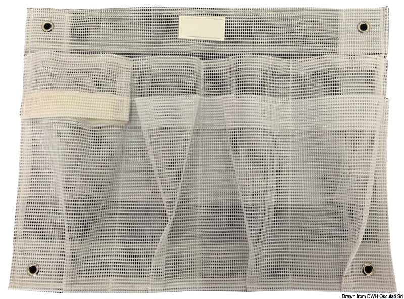 Storage pocket white sail fabric 390 x 300 mm with compartments - foto originale Osculati Srl