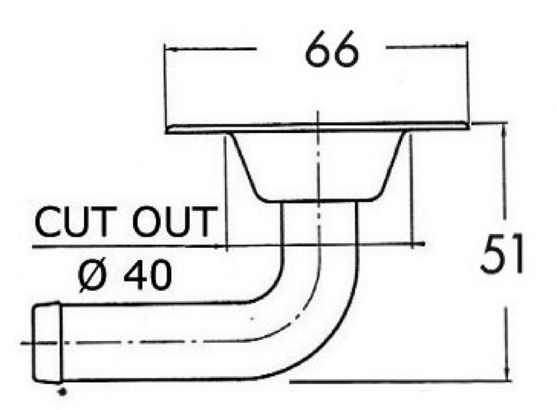 Flush SS fuel vent head 66 mm - foto originale Osculati Srl