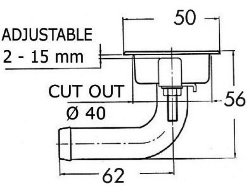Flush SS fuel vent head 50 mm - foto originale Osculati Srl