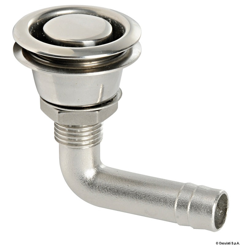SS flush fuel vent 90° hose connector - foto originale Osculati Srl