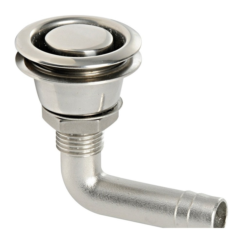 SS flush fuel vent 90° hose connector - foto originale Osculati Srl