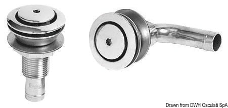 90° fuel vent mirror polished AISI 316 45 mm - foto originale Osculati Srl