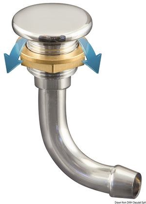 Full Flush chromed brass fuel vent 90° Ø 19 mm - foto originale Osculati Srl