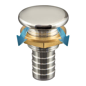 Full Flush chromed brass fuel vent straight Ø 16mm - foto originale Osculati Srl