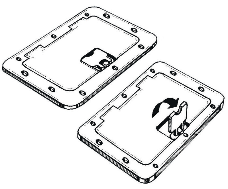 White inspection hatch anti-slip sufrace 280x380mm - foto originale Osculati Srl