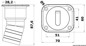 Square Fuel deck filler short version 38 mm - foto originale Osculati Srl