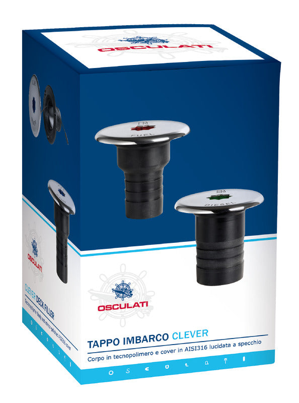 Clever deck filler co-moulded cover Ø 50mm DIESEL - foto originale Osculati Srl