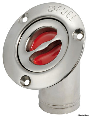 FUEL deck plug polished SS 45° angled 38 mm - foto originale Osculati Srl