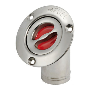 FUEL deck plug polished SS 45° angled 38 mm - foto originale Osculati Srl