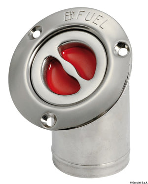 FUEL deck plug polished SS 45° angled 50 mm - foto originale Osculati Srl